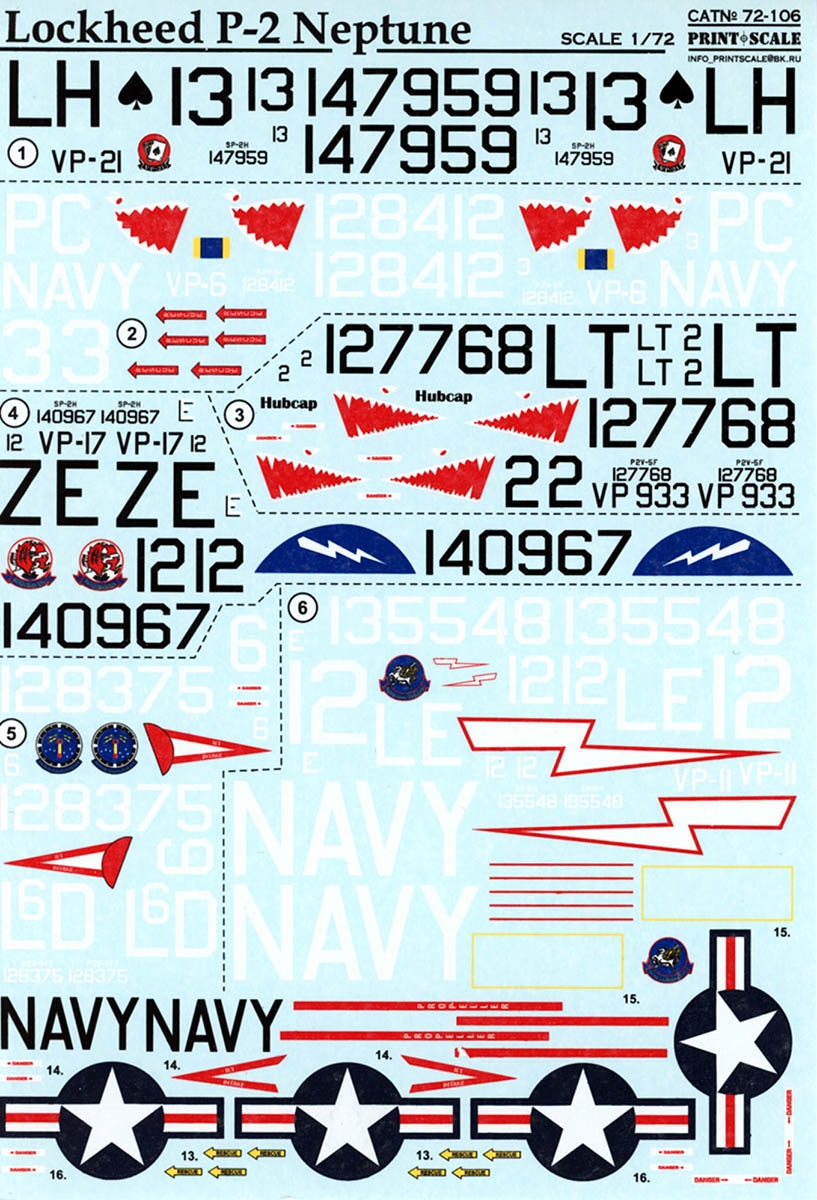 Print Scale #72106 1/72 Lockheed P-2 Neptune