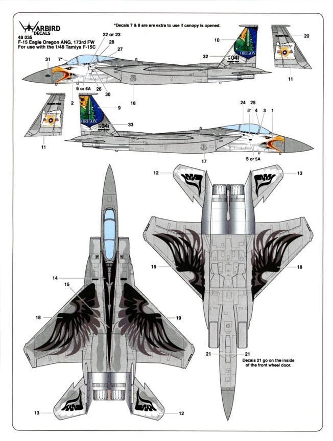 Warbird Decals #48035 1/48 F-15C Eagle - OR ANG