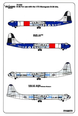 Warbird Decals #72033 1/72 B-36J / EB-36H Peacemaker